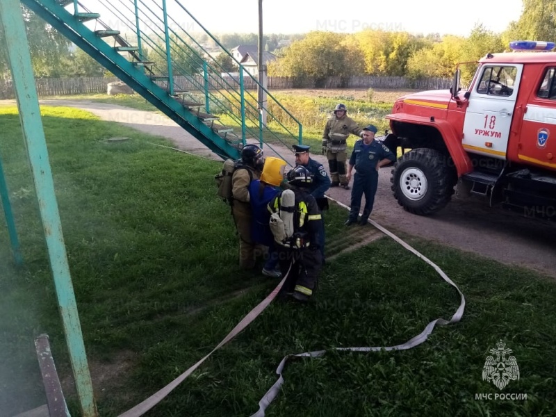 В Уржумском районе прошли очередные пожарно-тактические учения